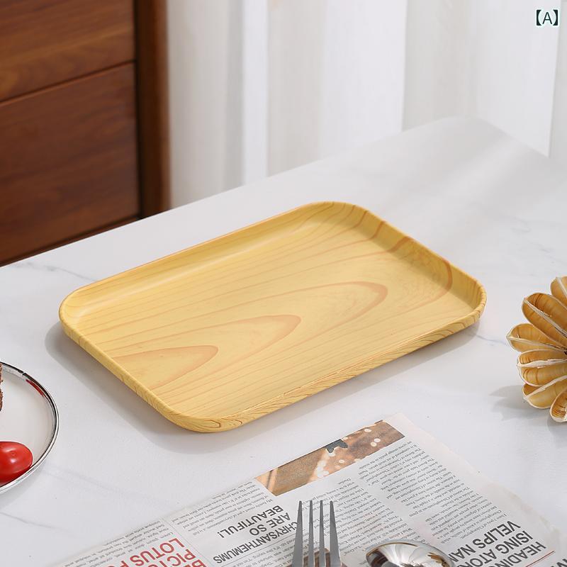 模造 木目調 トレイ 長方形 プラスチック製 ホテル用 小型 ウォーターカップ フルーツティー 業務用 ダイニング インテリア キッチン