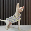 綿 ストライプ エアコン ベスト高 弾力性 着心地が 良い Renfacai無 毛 猫 服 スフィンクス ドイツ.可愛いカラフルカラー.オシャレ