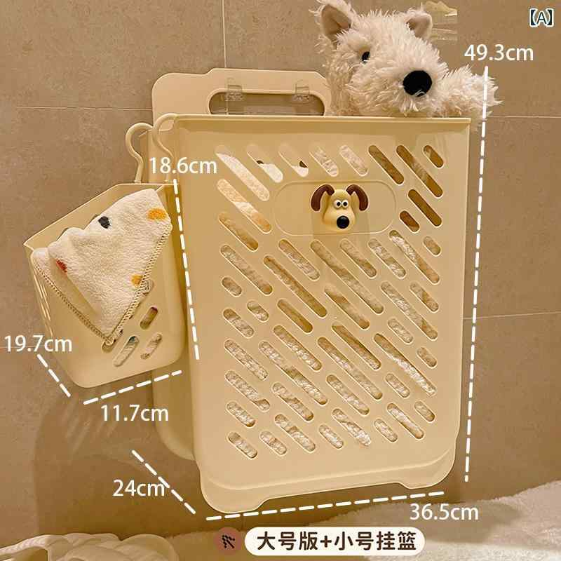 汚れた 衣類 バスケット 家庭用 折りたたみ 式 壁掛け 浴室 収納 バスルーム 脱衣所 ホームインテリア ランドリーバスケット材質: PP TPE