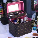 2層 化粧 バッグ大容量 ポータブル 男女 スキン ケア 製品 収納 ボックス 豪華 シンプル ハード エレガント ホームインテリア コスメ