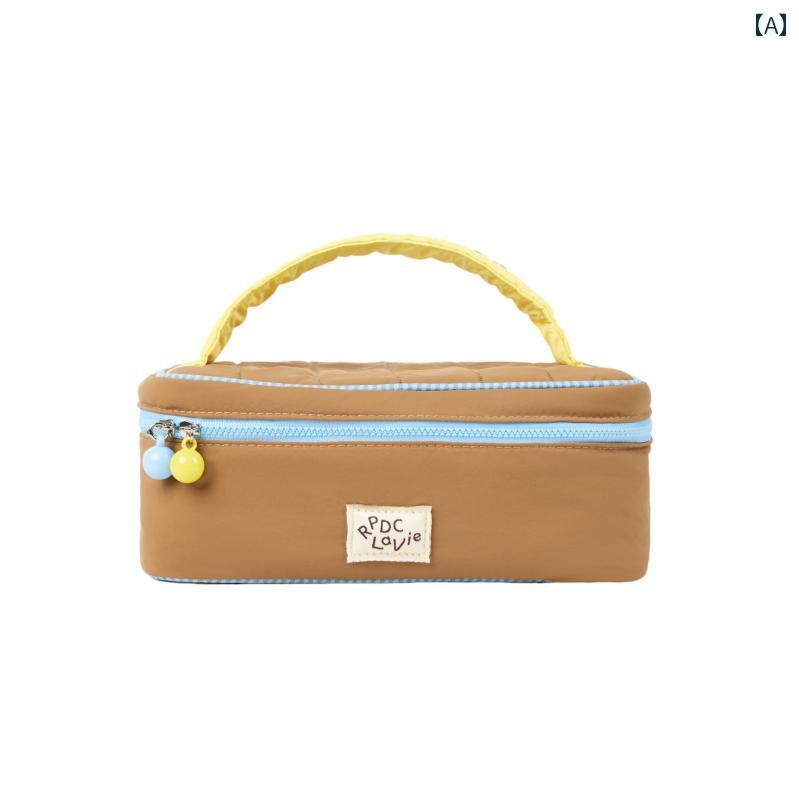 ポータブル コスメバッグ大容量 収納 ジュエリーボックス カジュアル かわいい ナイロン素材 ホームイ..