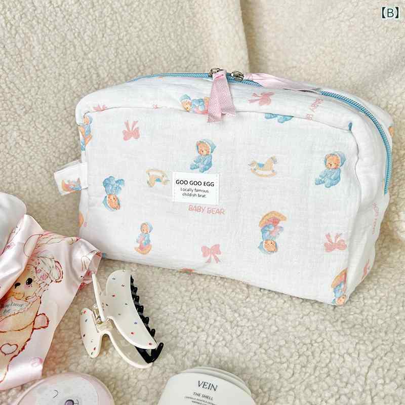コットン 下着 収納 大容量 旅行用 化粧品 バッグ 携帯用 かわいい ポーチ 持ち運び ホームインテリア コスメ ホワイト おしゃれ linears-10178557 LINEAR shop サンプル画像2