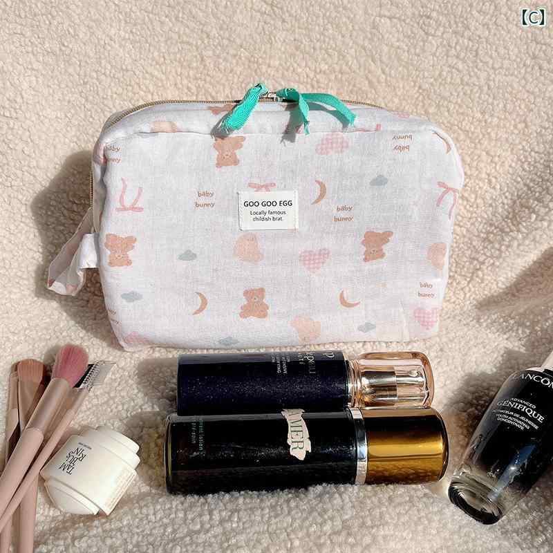 コットン 下着 収納 大容量 旅行用 化粧品 バッグ 携帯用 かわいい ポーチ 持ち運び ホームインテリア コスメ ホワイト おしゃれ linears-10178557 LINEAR shop サンプル画像3