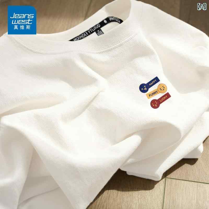 Other - ホワイト 半袖 Tシャツ レディース 2025 夏 ゆったり コットン 厚手 トップス ワンポイント カットソー カジュアル