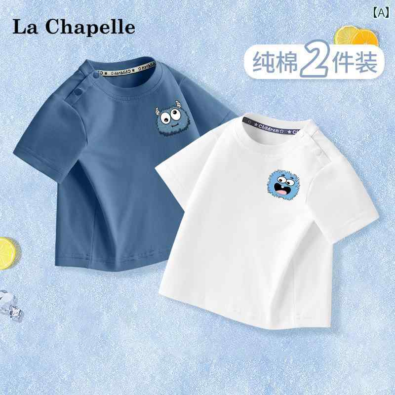子供用 半袖 男の子用 Tシャツ 綿 2025年 ベビー 夏 幼児用 トップス ワンポイント カジュアル ラウンドネック カットソー