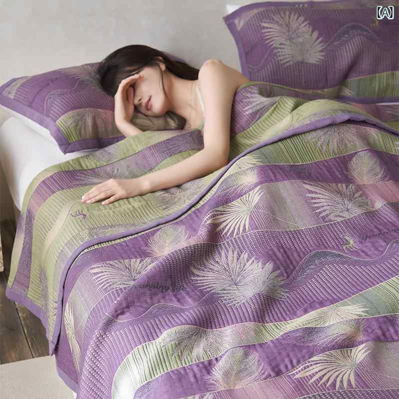 綿 3層 ガーゼ カバー ブランケット タオル お昼寝 エアコン対策 薄手 シーツ おしゃれ コットン 柄 インテリア 膝掛け