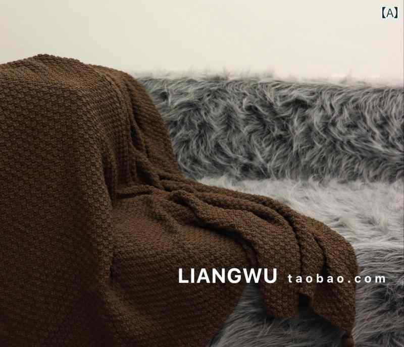 ソファ ブランケットカバー ワッフル タオルケット ベッド おしゃれ タッセル ブラウン 無地 インテリ..