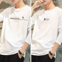 長袖 Tシャツ メンズ 秋 綿 トップス ボトムス カジュアル カットソー コットン プリント シンプル コーディネート