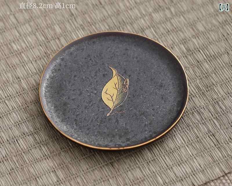 陶器 コースター 断熱 カップホルダー シンプル 軽量 豪華 家庭用 ティーセット トレイ お茶受け 和柄 和風 鶴 絵柄 おしゃれ