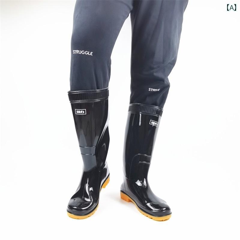 防水 中高 レインブーツ メンズ レディース オーバー シューズ 耐 酸性・ アルカリ性 ウォーター ブー..