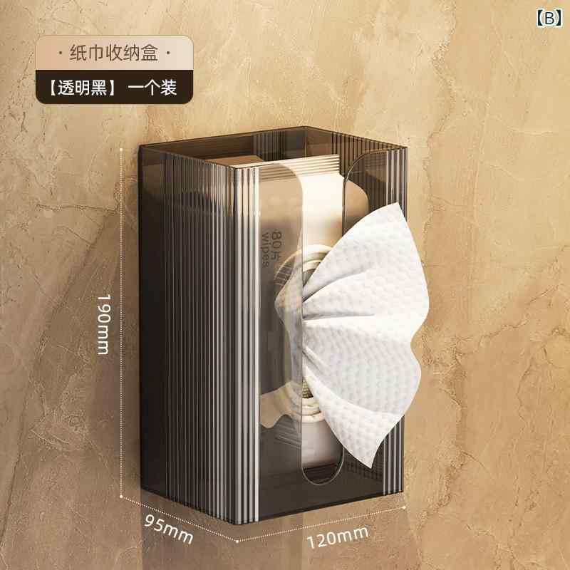 LINEAR shopの壁掛け ティッシュ ボックス 収納 トイレ キッチン 逆さま 紙 箱 パンチなし おしゃれ シンプル インテリア リビング バスルーム｜アングル2
