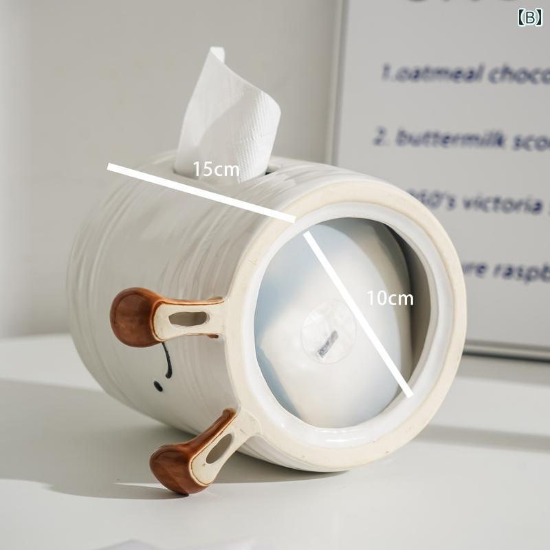 LINEAR shopのイン スタイルで かわいい 楽しい トイレットペーパー ティッシュ ボックス セラミック製 バス ルーム リビング 装飾 収納｜アングル2