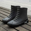 レインブーツ 男女兼用 防臭 ウォーター シューズ 防水 ブーツ 滑り止め テイクアウト ライダー キッチン 耐摩耗性 ゴム