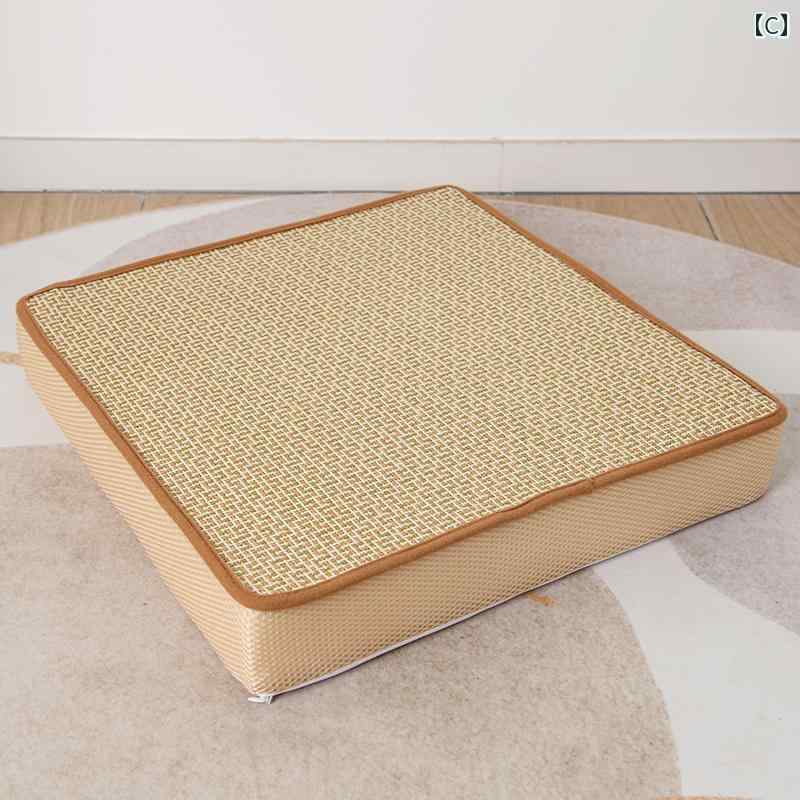高さ調節 チェア パッド 厚手 スポンジ 滑り止め 学生用 夏用 涼しい クール 快適 ラタン マット 無垢材 クッション インテリア [2]