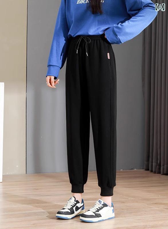 女性用 スポーツ パンツ 大きいサイズ 小さいサイズ カジュアル スウェットパンツ フリース 厚手 暖かい 体型カバー 運動(4.0)