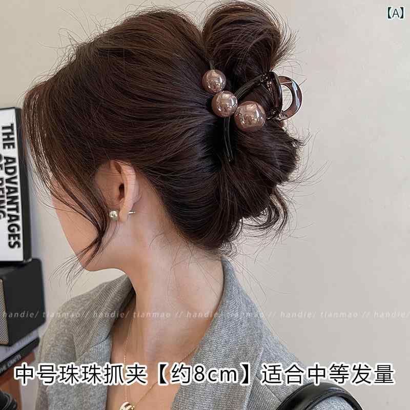 ベルベット パール クリップ ミディアム シャーク ヘアピン 女性 2025 後頭部 豪華 アクセサリー アップスタイル おしゃれ エレガント アレンジ