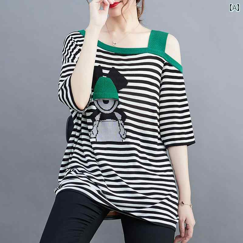 大きいサイズレディース 服 2025 夏 レディース コットン 半袖 Tシャツ オフショルダー 体型カバー スリムトップス 小さい