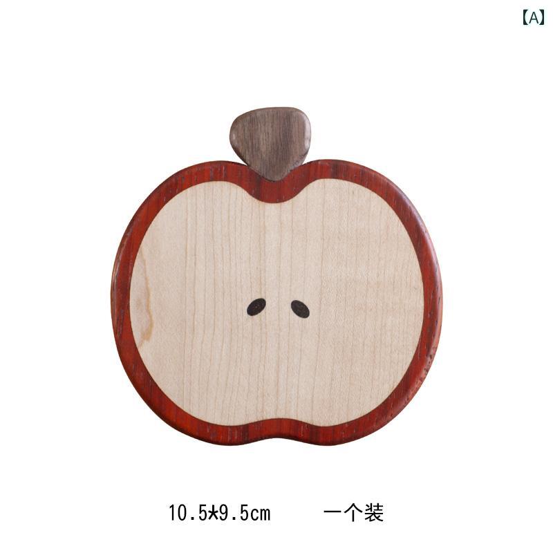 無垢材 リンゴ コースター かわいい ガラス カップ マット コーヒー 断熱 パッド アップル ウッド 素材 おしゃれ ナチュラル