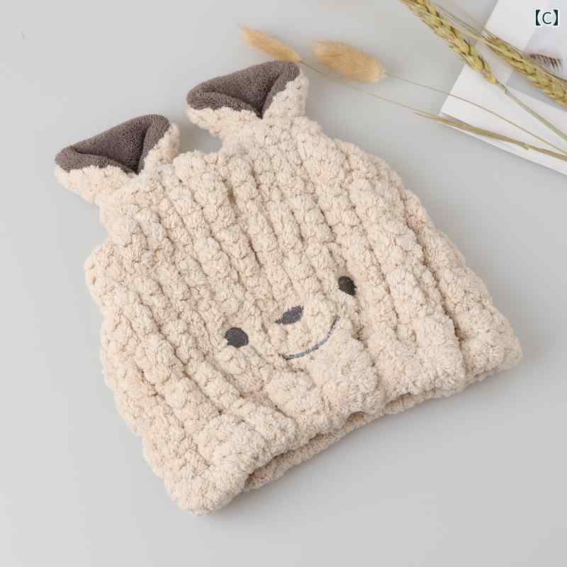 子供用 パイナップル グリッド ドライ ヘア キャップ シャワー かわいい 笑顔 吸水...