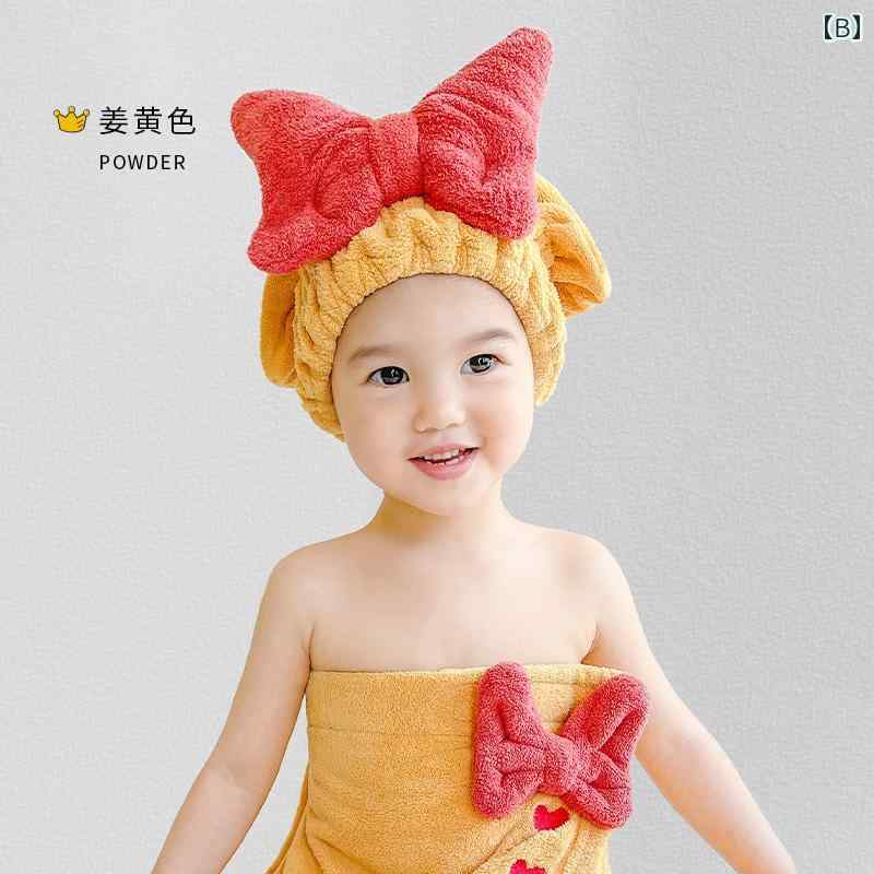子供用 ヘア ドライ キャップ 女の子用 吸水 速乾 タオル シャンプー バッグ ヘッ...