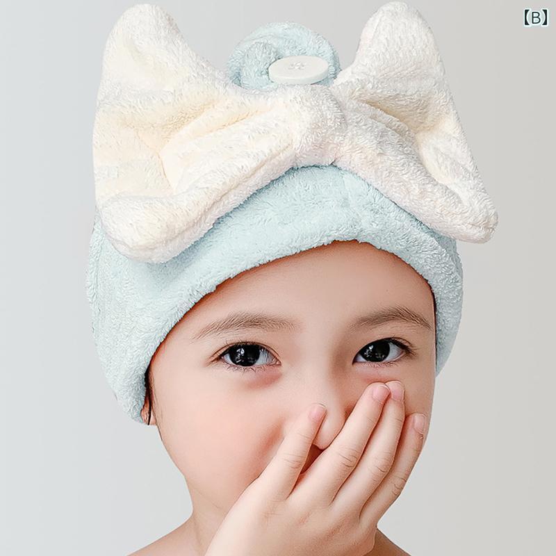 子供用 ドライ ヘア キャップ 吸収性 厚手 速乾性 シャワー 女の子用 ヘッド スカ...