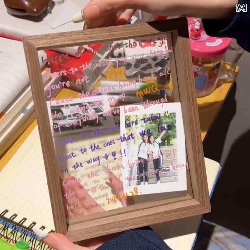 DIY 落書き フォトフレーム 手書き 祝福 テキスト 写真 手作り カップル 友達 記念日 装飾品 インテリア おしゃれ シンプル
