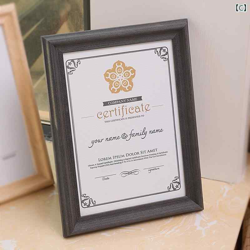 無垢材 証明書 フレーム ビジネス ライセンス フォトフレーム 賞状 名誉 壁掛け 写真 テーブル 卒業 インテリア リビング ダイニング [2]