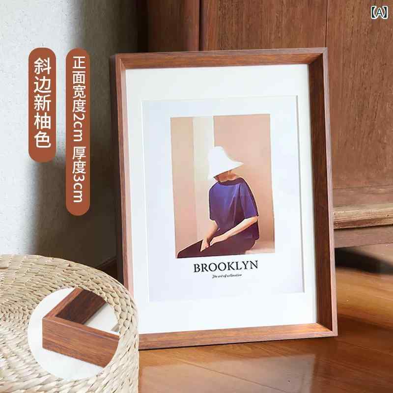 フォトフレーム 壁掛け 30インチ 無垢材 パズル フレーム 木製 カラー オープンポスター インテリア リ..