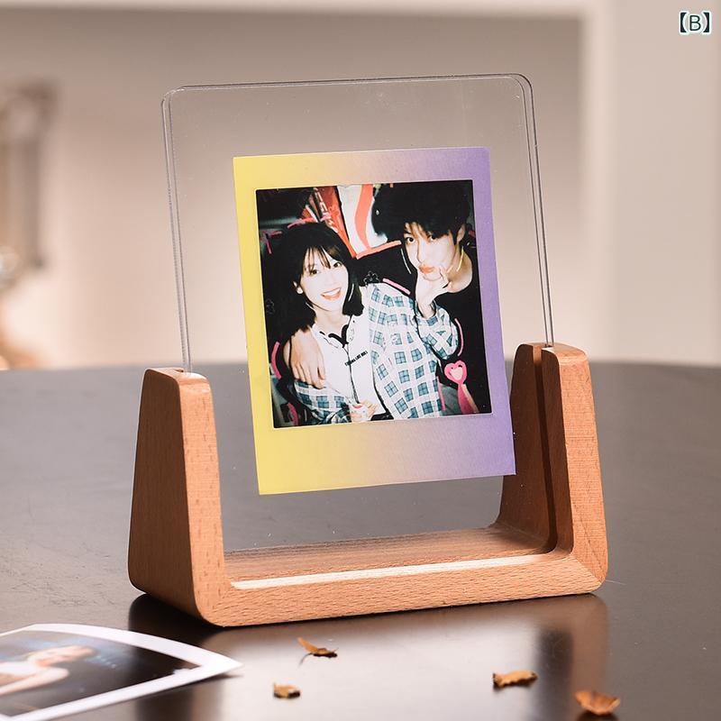 スクエア スペシャル フォトフレーム ミニ 3インチ 幅 写真 無垢材 アクリル 豪華 ディスプレイ スタンド インテリア リビング ダイニング