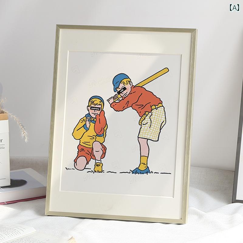 シンプル アルミ合金製 額縁 マウント A4 壁掛け クロス テッチ ポスター フォトフレーム ブラックメタル パズル フレーム