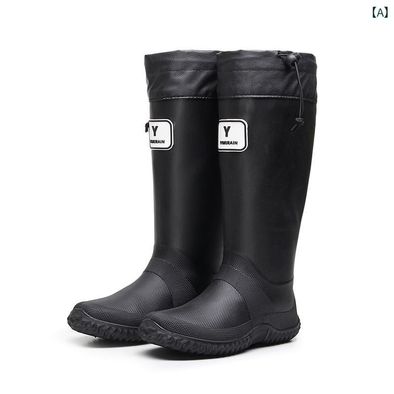 日本製 折りたたみ 式 レインブーツ 女性用 大人用 防水 滑り止め ウォーター シューズ ハイ トップ アウトドア ハイキング ブーツ