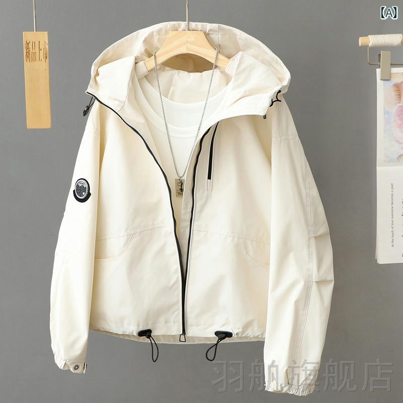 2025 春 ドローストリング ゆったり カジュアル ジャケット レディース フード 付き アウトドア スリープ ルーフ アウター 服