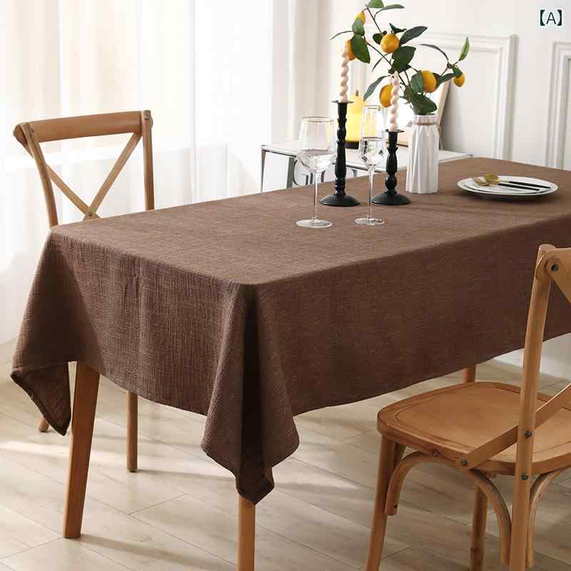 コーヒー 色 綿 麻 生地 テーブル クロス 茶色 リネン 厚手 ホテル オフィス 会議用 中国 レトロ カバー インテリア おしゃれ
