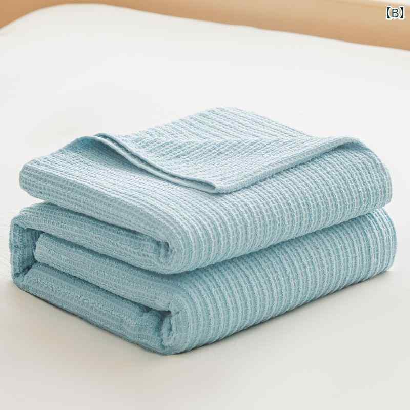 コットンガーゼ タオル キルト ソファ ブランケット 大人用 エアコンお昼寝 夏用 クール 薄手 コットン シンプル インテリア [2]
