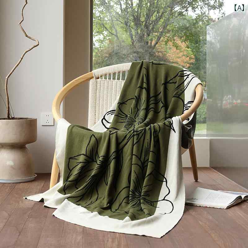 路地裏 トリック オフィス用 昼寝用 ブランケット ソファ用 エアコン用 カバー用 昼休み用 ニット 春夏 カジュアル インテリア おしゃれ 寝室