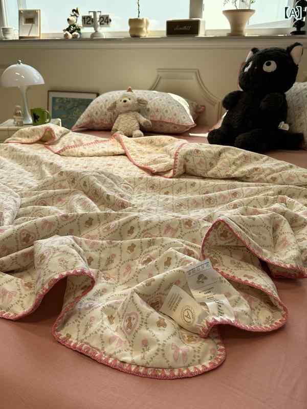 クラス A 母子 クマ 二 重 ガーゼ タオル ブランケット 綿 洗濯 機 洗い 可能 ショール 夏 薄手 カジュ..