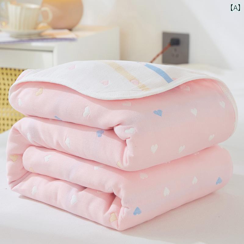6 層 ガーゼ タオルケット 綿 シングル ダブル 夏用 クール ケット ベビー 子供用 昼寝用 エアコン 毛布 カジュアル インテリア おしゃれ 寝室