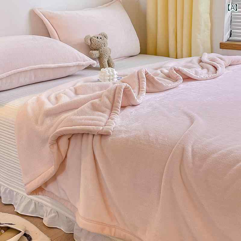 ミルク コーラル フリースブランケット 冬用 フランネル ブランケット ベッド オフィス 昼寝用 ソファー カバー カジュアル インテリア おしゃれ 寝室