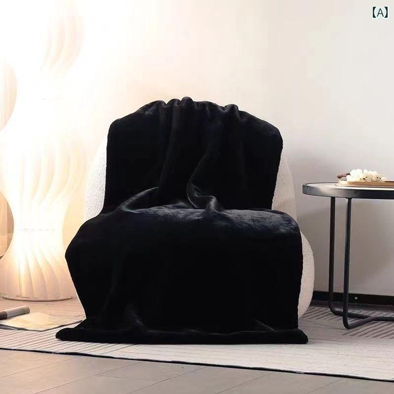 黒 ブランケット シーツ 薄手 フランネル カジュアル 小さめ ソファ タオル 無地 コーラル フリースブランケット インテリア おしゃれ 寝室