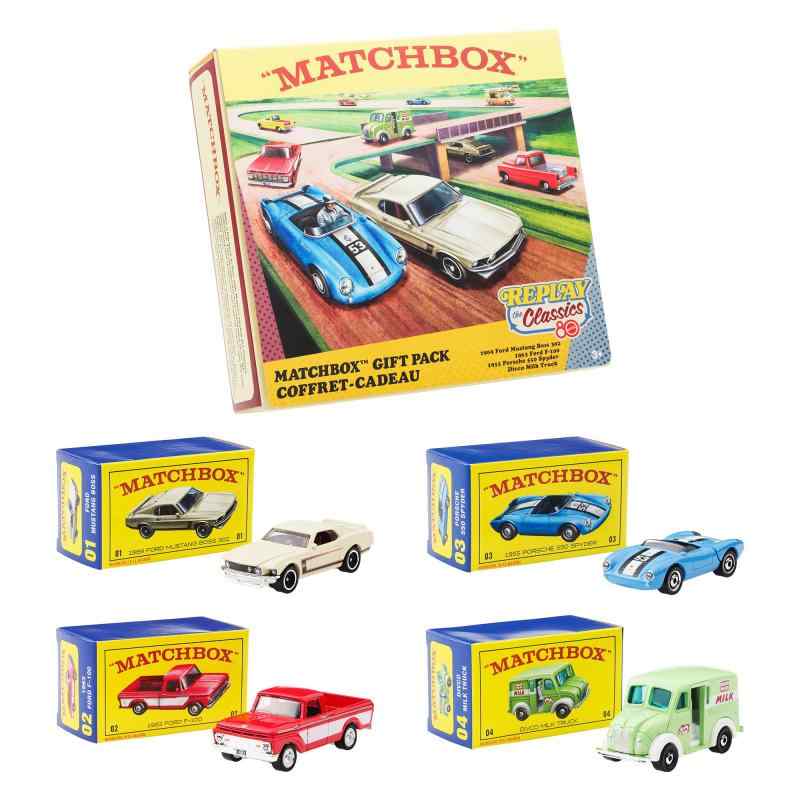 マッチボックス(Matchbox) マテル80周年 4パック 乗り物おもちゃ ミニカー 4台入り 3歳から マルチ JHB37
