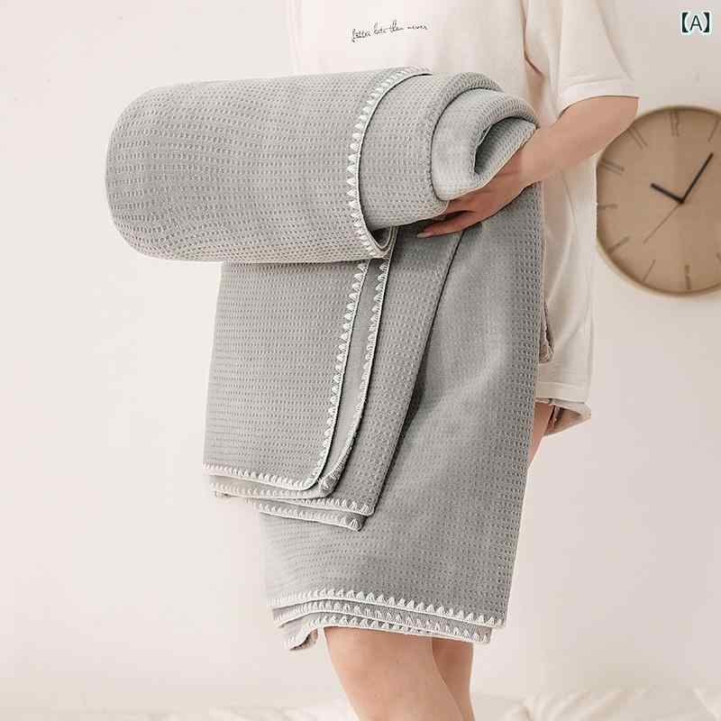 ワッフル ブランケット お昼寝用 オフィス ショール 薄型 エアコン カバー コーラル フランネル シング..