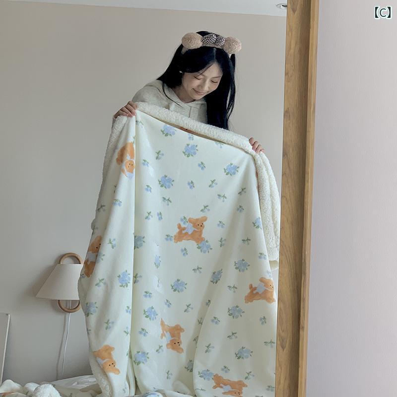 厚手 ラムスキン ブランケット オフィス用 昼寝用 冬用 ショール コーラル フリース エアコン用 ソファ ベッド用 カジュアル インテリア おしゃれ 寝室