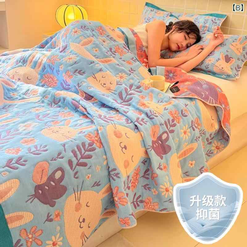 三層 ガーゼケット エアコン用 掛け布団 オフィス用 脚 カバー 昼寝 ソファ用 ブランケット タオルケット 3点 セット インテリア