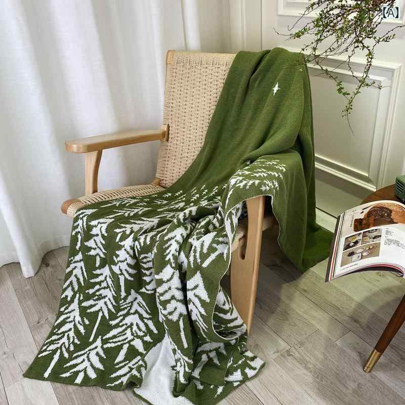 北欧風 グリーン ブランケット カバー タオル ソファー 昼寝用 レジャー エアコン用 カジュアル インテリア おしゃれ 寝室 ホーム