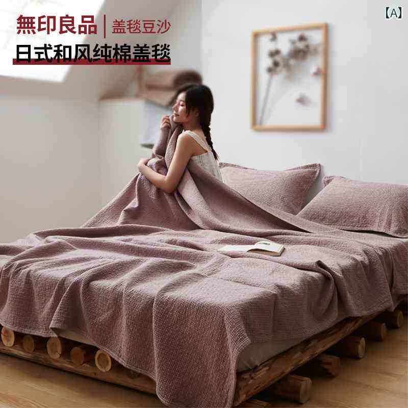 ブランケット ソファー用 綿 タオルケット オフィス用 昼寝用 厚手 コットン エアコン用 カジュアル インテリア おしゃれ 寝室