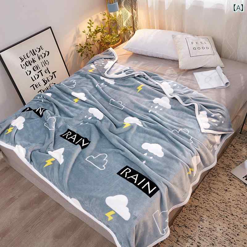 Other - 春秋用 ブランケット 学生 寮用 フランネル ベッド シーツ オフィス用 昼寝用 コーラル フリース 夏用 薄手 シングル インテリア