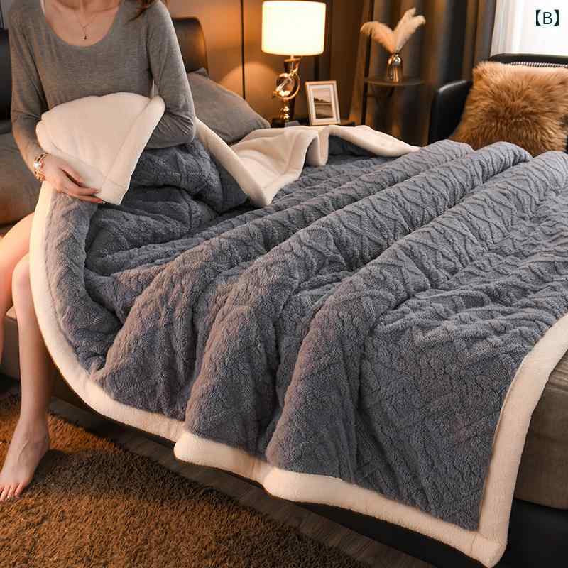 豪華 ブランケット 厚手 冬用 タフタ 暖かい 昼寝用 ベッド シーツ ラムスキン キルト ソファー カバー カジュアル インテリア おしゃれ 寝室