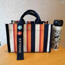 ストライプ 柄 ハンドバッグ ランチバッグ大容量 A4 ファイル キャンバス カラフル リーフ柄 チェック 千鳥格子 スクエア サブバッグ