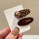 2025 春夏 ヒョウ柄 チョコレート クリップ ダックビル コーヒー パール 韓国 ヘア サイド レディース アップスタイル おしゃれ エレガント アレンジ