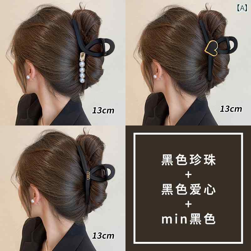 特大 サメ クリップ 豪華 グラブ ヘアピン 女性 後頭部 髪 ボリューム 大きな プレート ヘッド ドレス ..